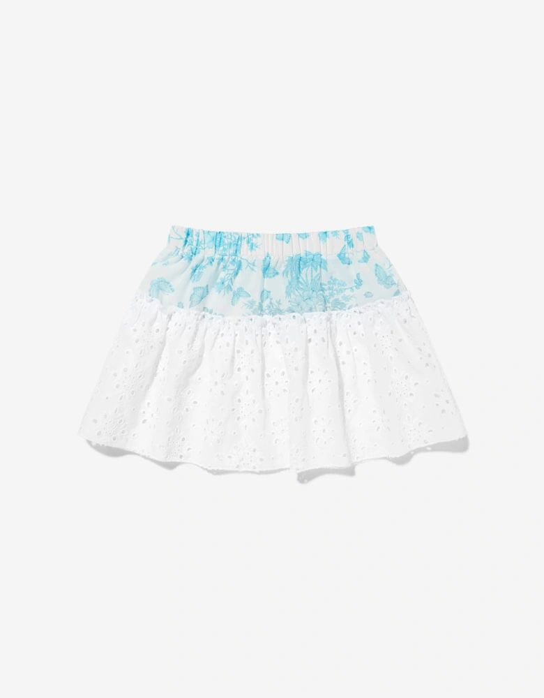 Girls Butterflies Skirt in White