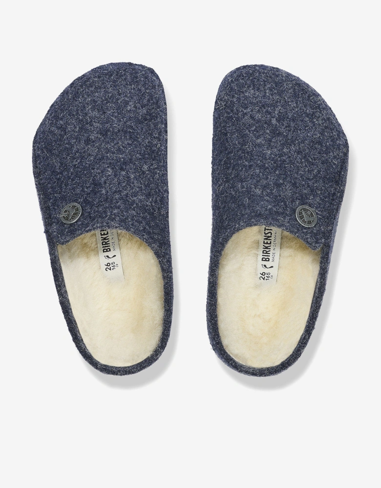 Boys Zermatt Shearling Slippers in Navy