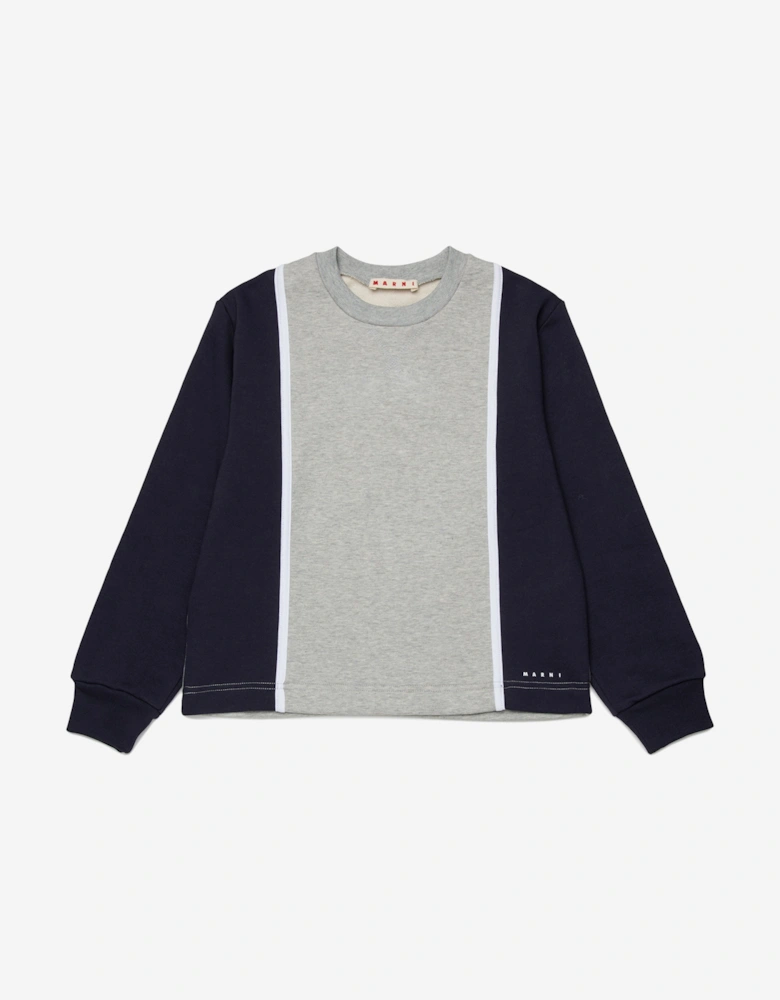Kids Colourblock Sweatshirt in Navy