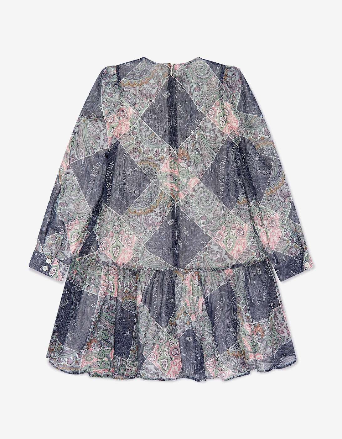 Girls Paisley Woven Dress in Blue