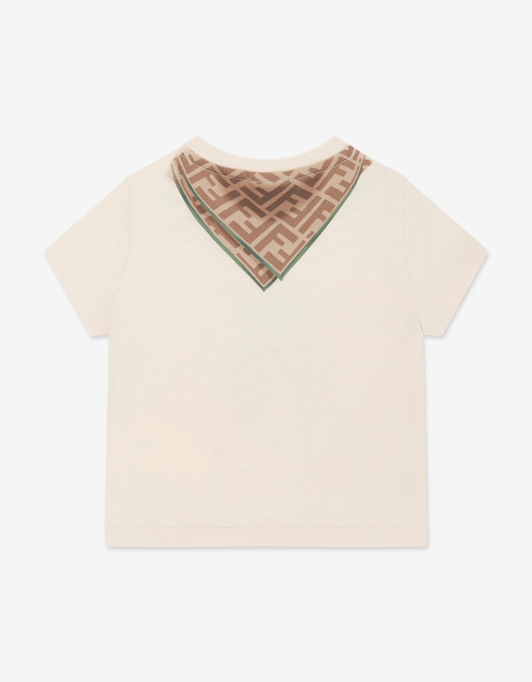 Baby Boys Scarf Print T-Shirt in Beige