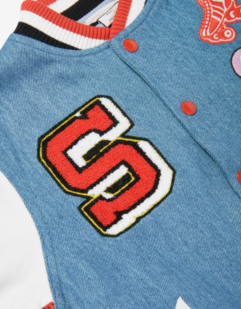 Girls Varsity Jacket in Blue