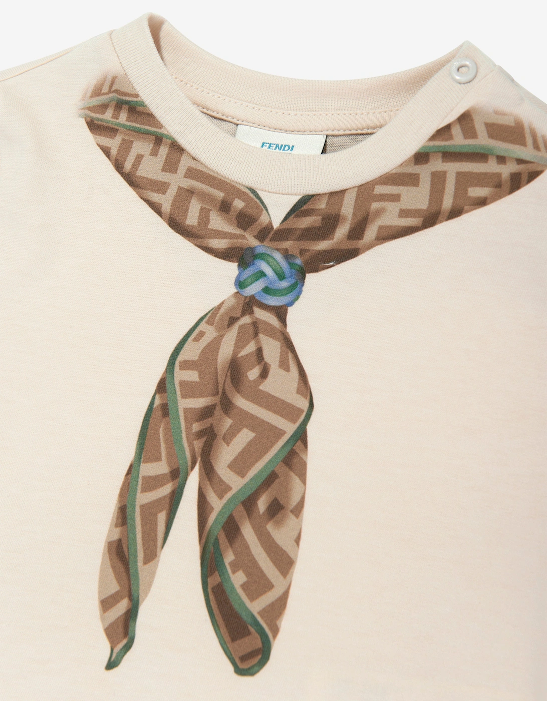 Baby Boys Scarf Print T-Shirt in Beige