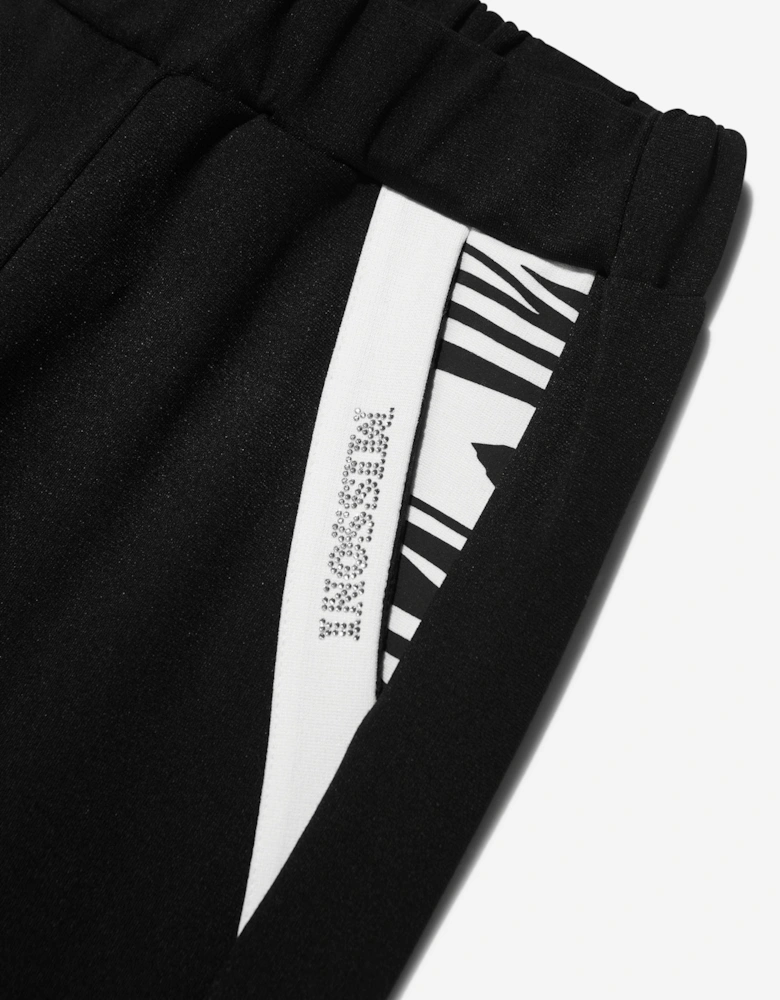 Girls Branded Joggers in Black