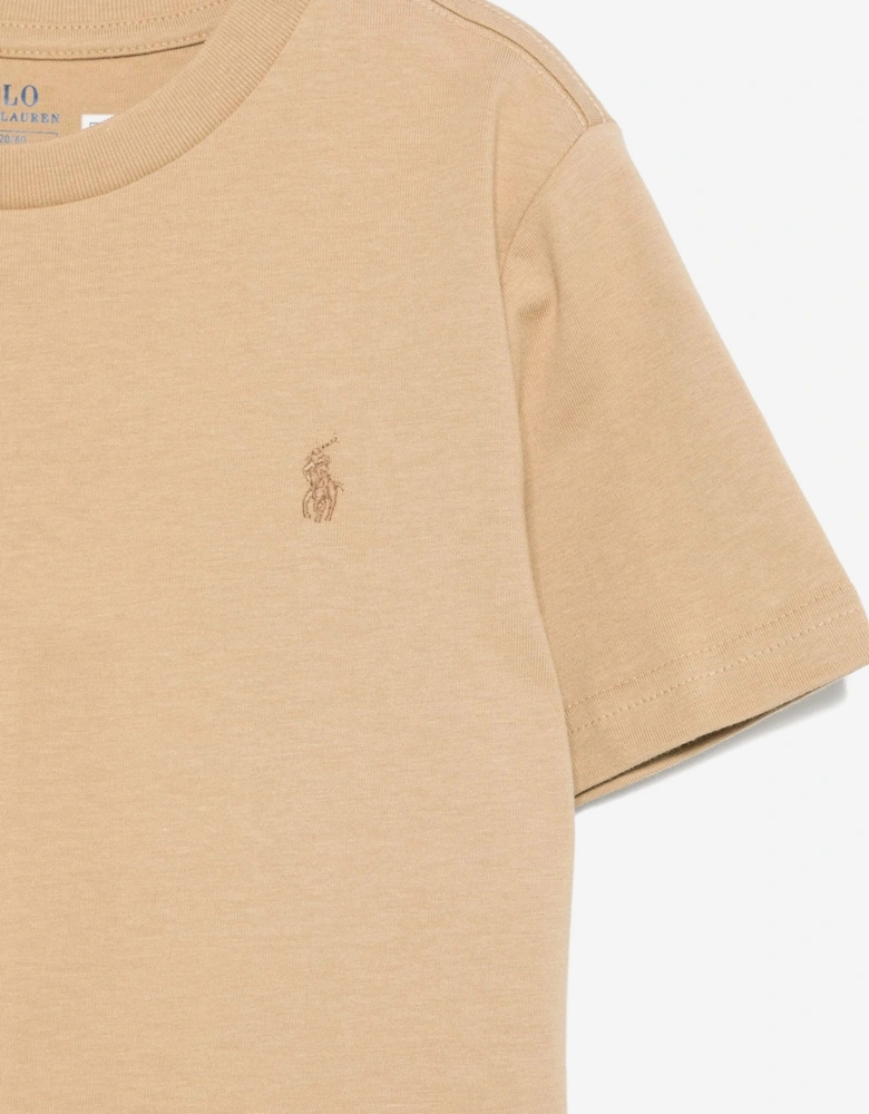 Boys Logo T-Shirt in Beige