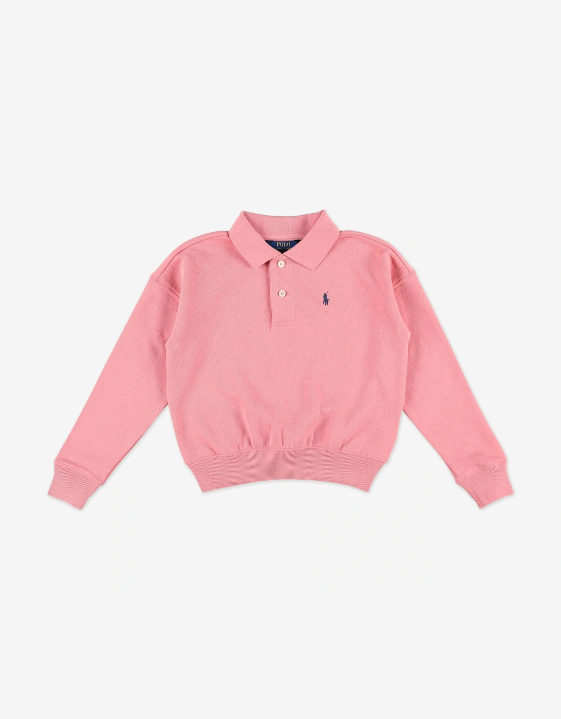 Girls Polo Sweatshirt in Pink, 6 of 5