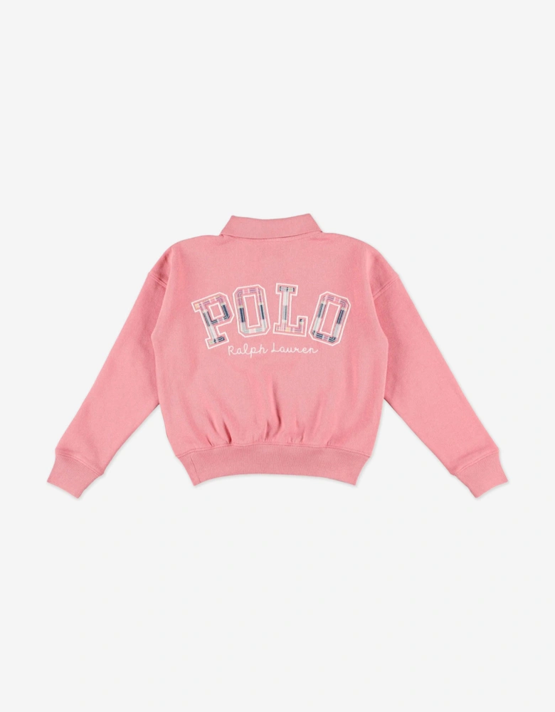 Girls Polo Sweatshirt in Pink