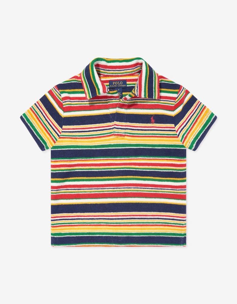 Boys Striped Polo Shirt in Yellow