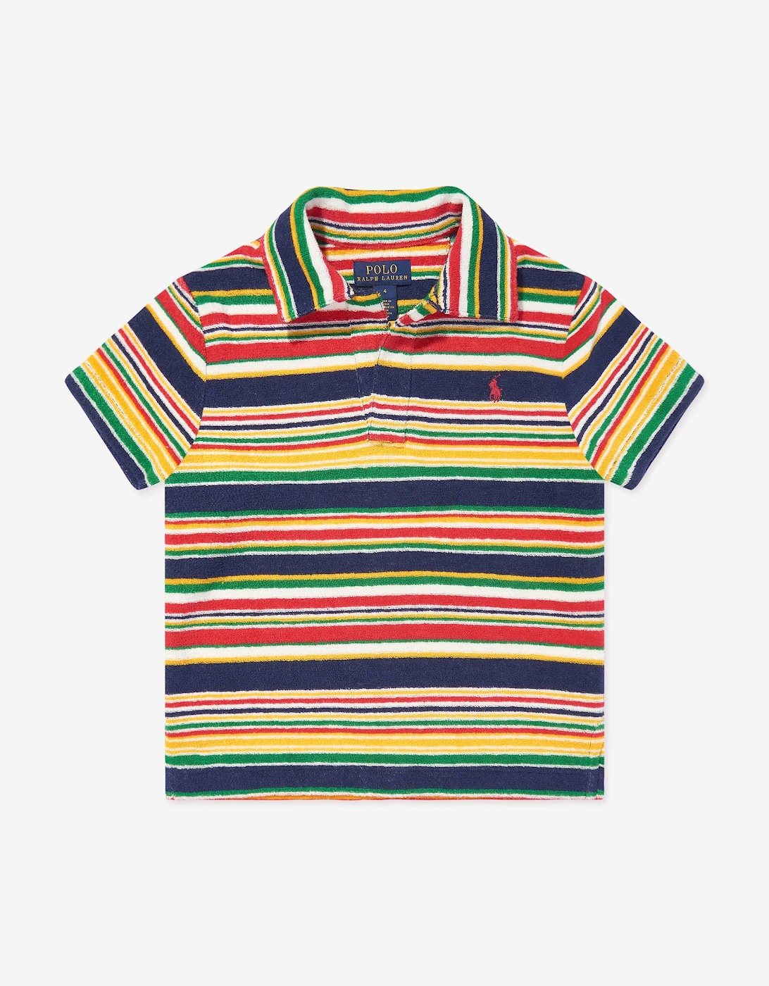 Boys Striped Polo Shirt in Yellow, 7 of 6