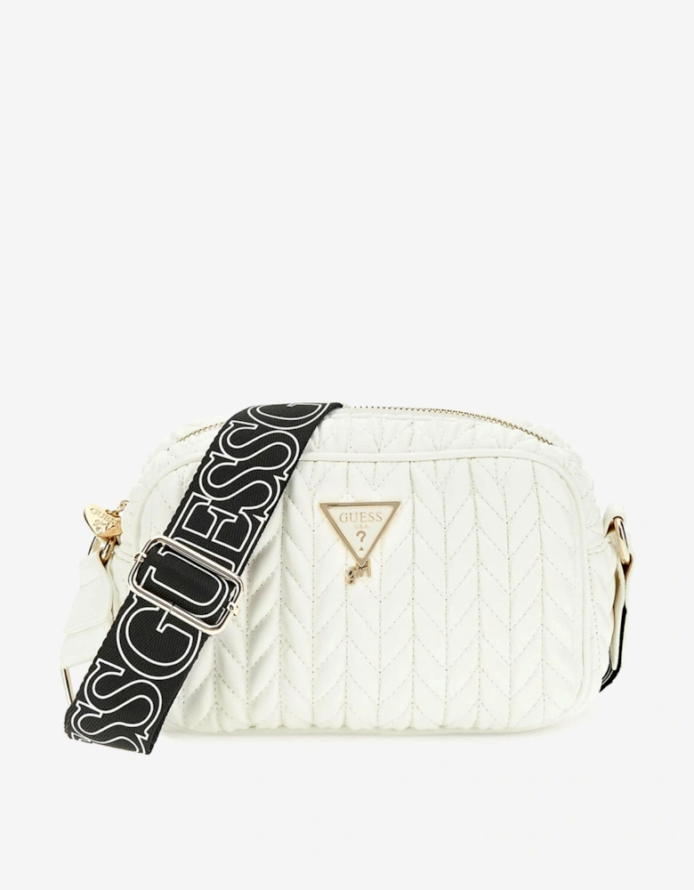 Girls Quilted Crossbody Bag in Ivory (18cm)
