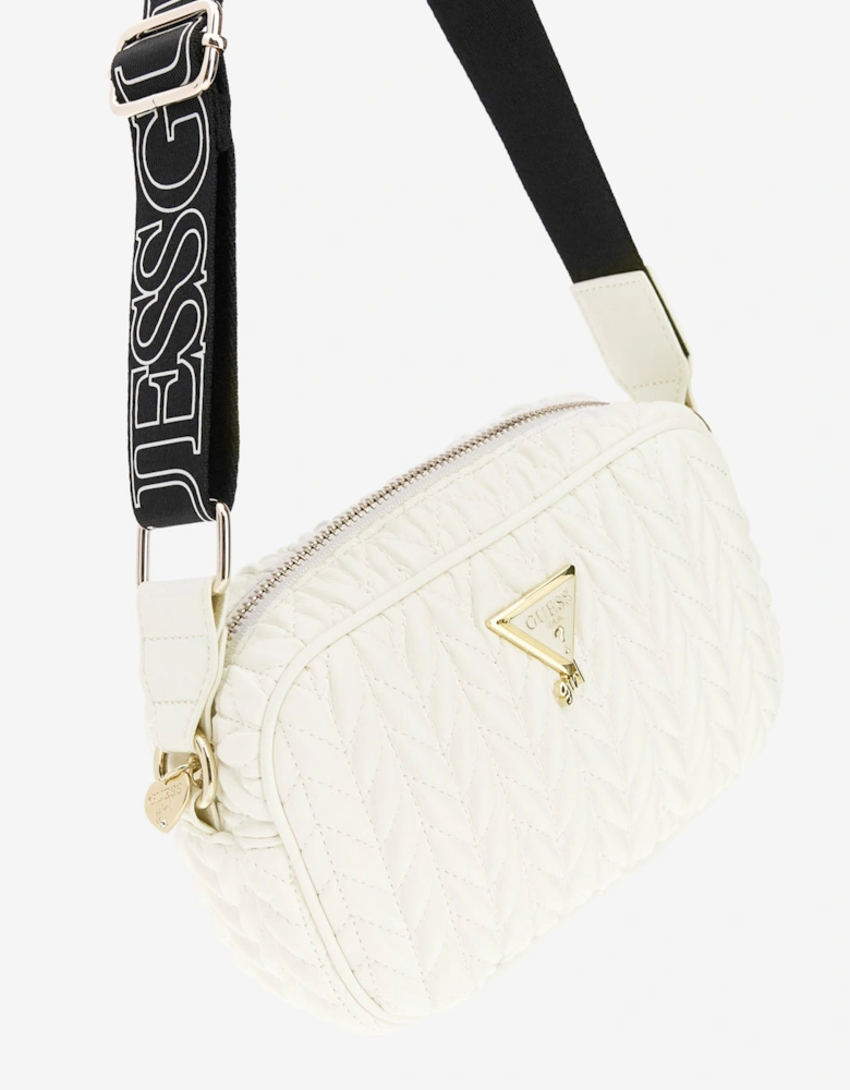 Girls Quilted Crossbody Bag in Ivory (18cm)