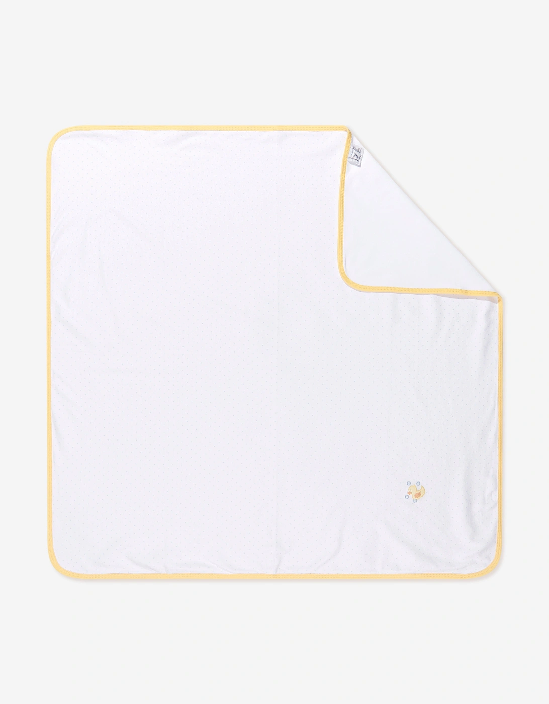 Baby Rubber Ducky Embroidered Receiving Blanket in White, 5 of 4