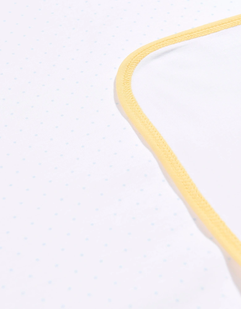 Baby Rubber Ducky Embroidered Receiving Blanket in White
