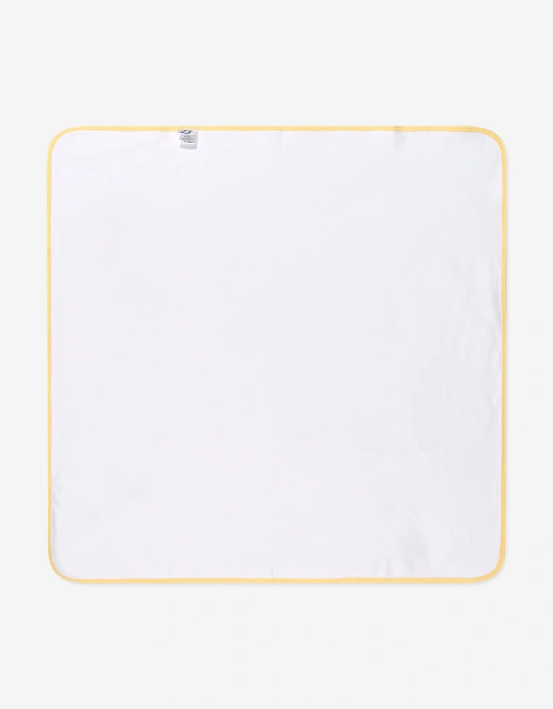 Baby Rubber Ducky Embroidered Receiving Blanket in White