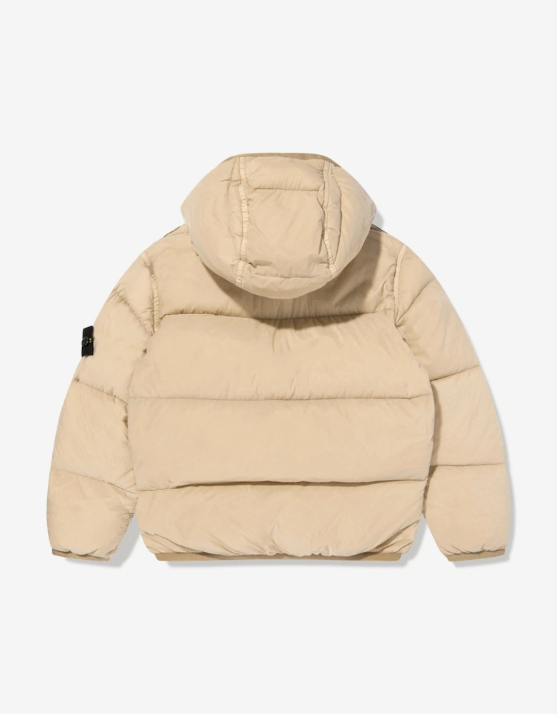 Kids Seamless Tunnel Nylon Down Jacket in Beige