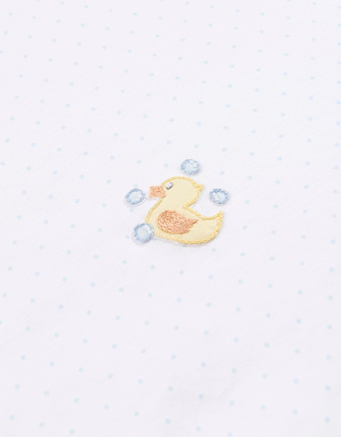 Baby Rubber Ducky Embroidered Receiving Blanket in White