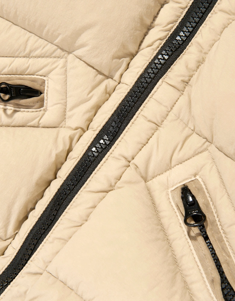 Kids Seamless Tunnel Nylon Down Jacket in Beige