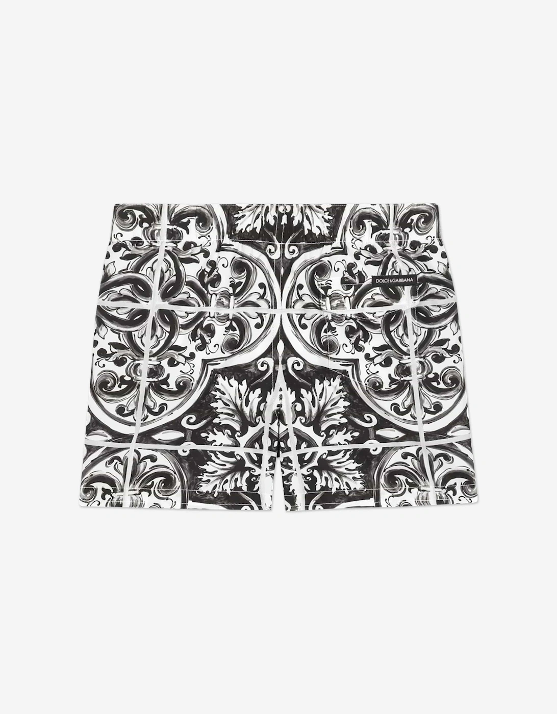 Baby Boys Majolica Print Swim Shorts in Black