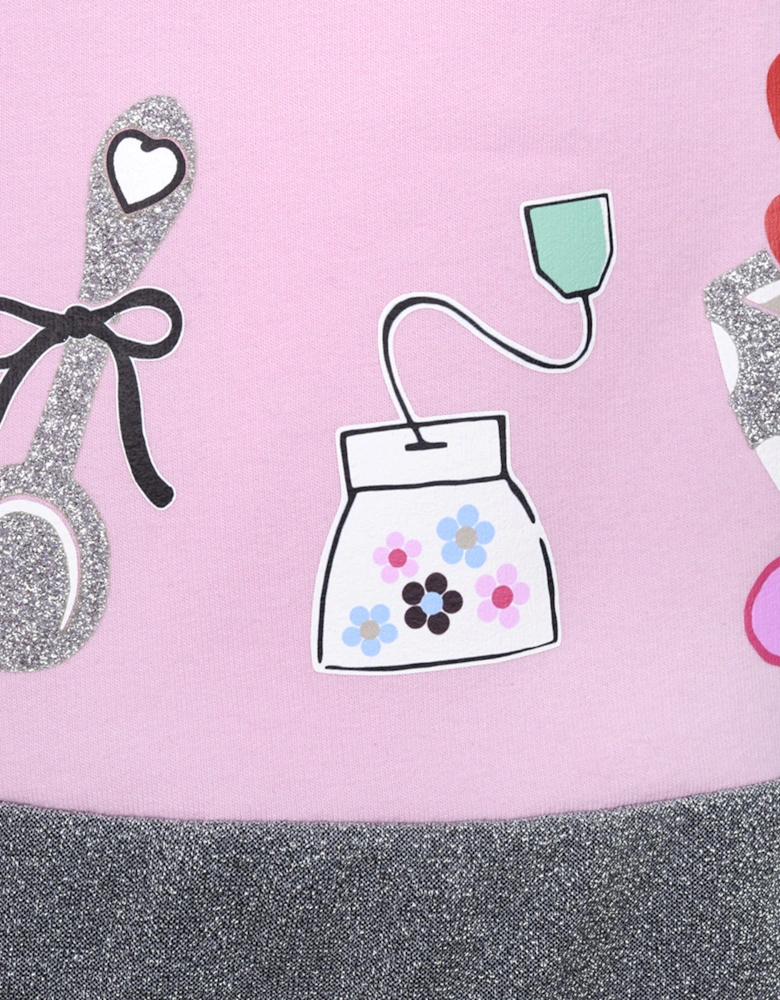Girls & Silver Glitter Dress