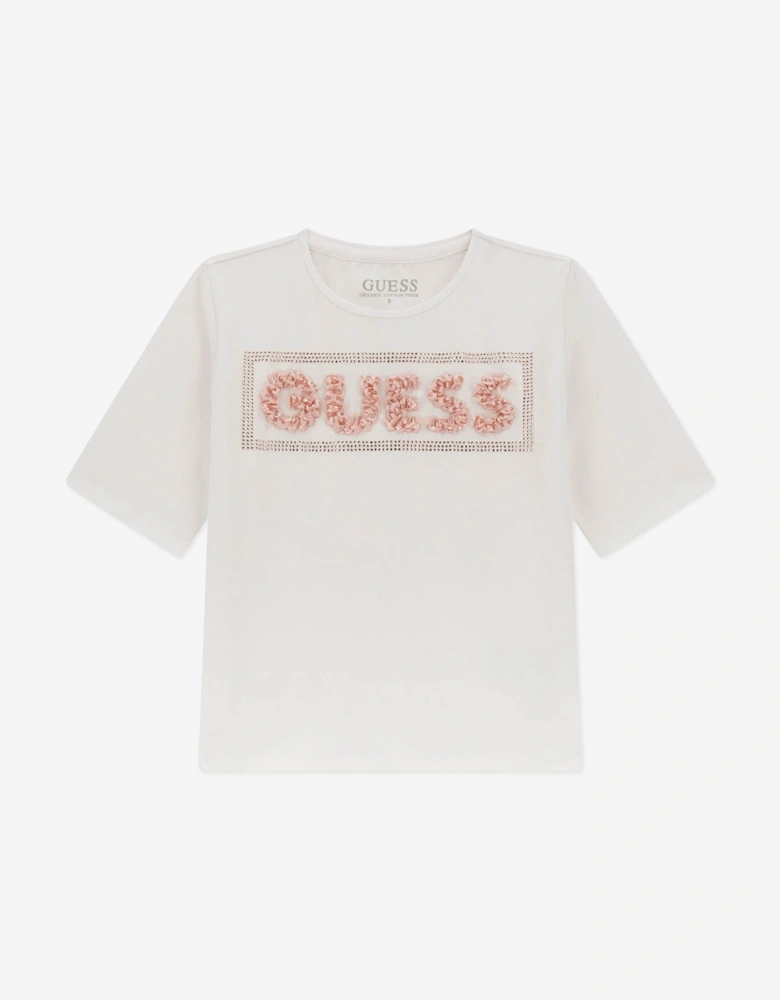 Girls Midi Logo T-Shirt in White
