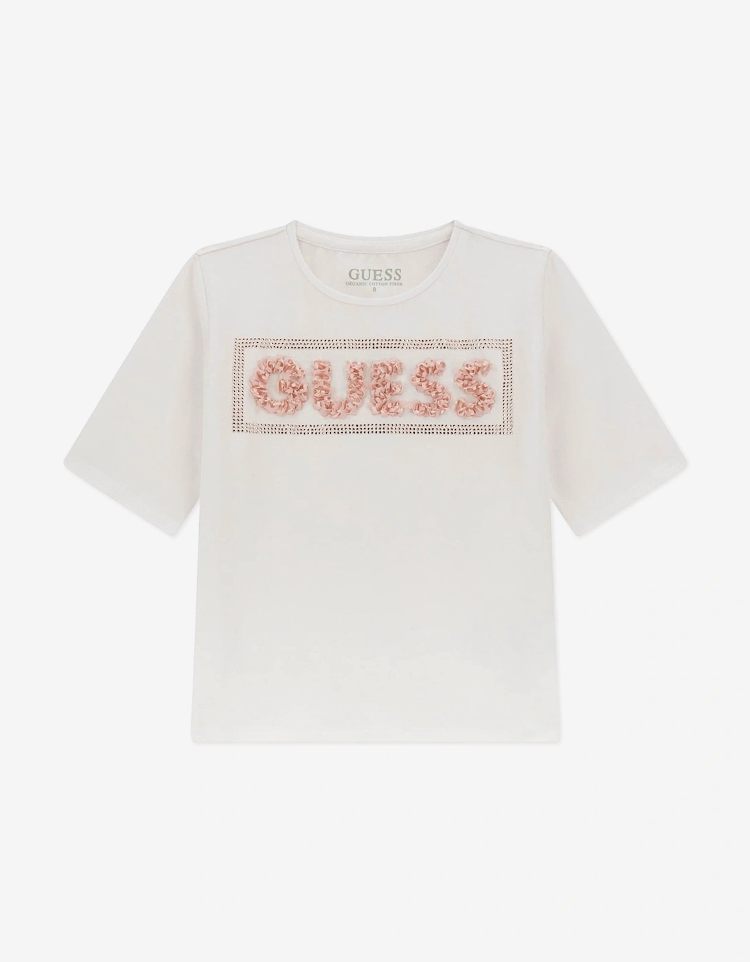 Guess Girls White 'S Midi Logo T-Shirt In - : 8 Years Size 8 Yrs Kids
