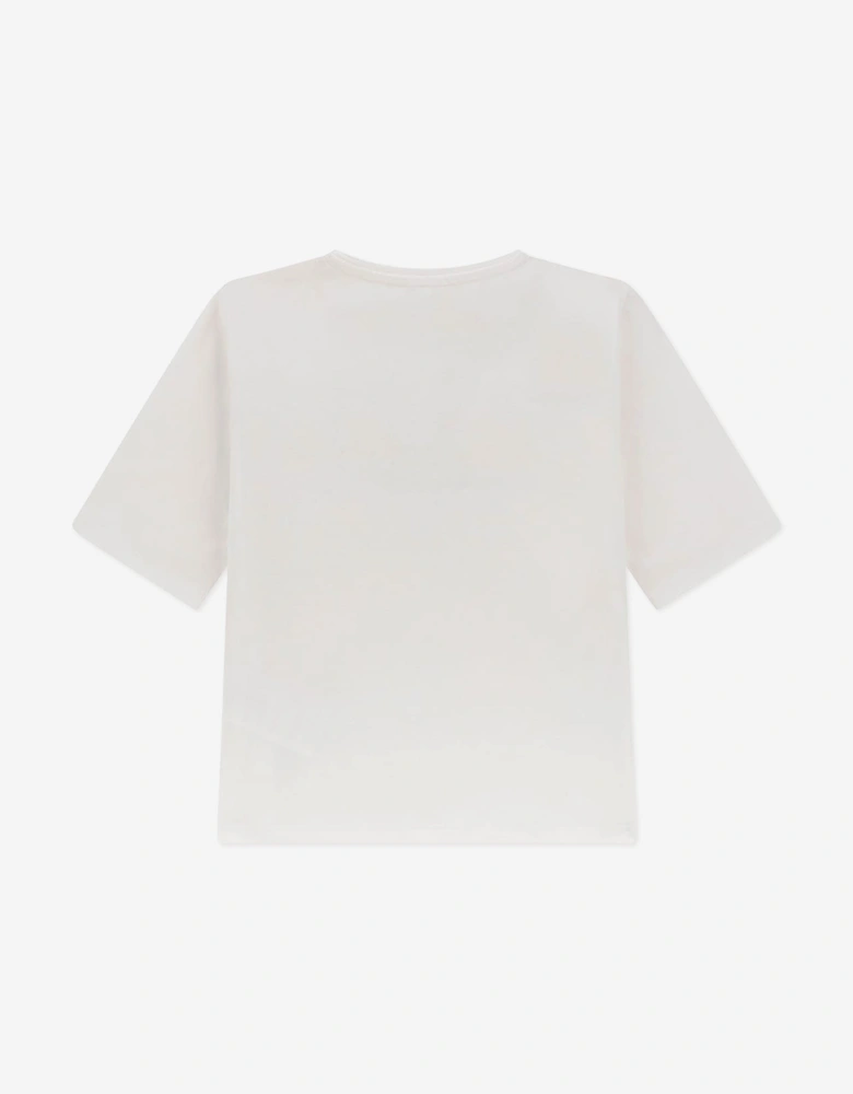 Girls Midi Logo T-Shirt in White