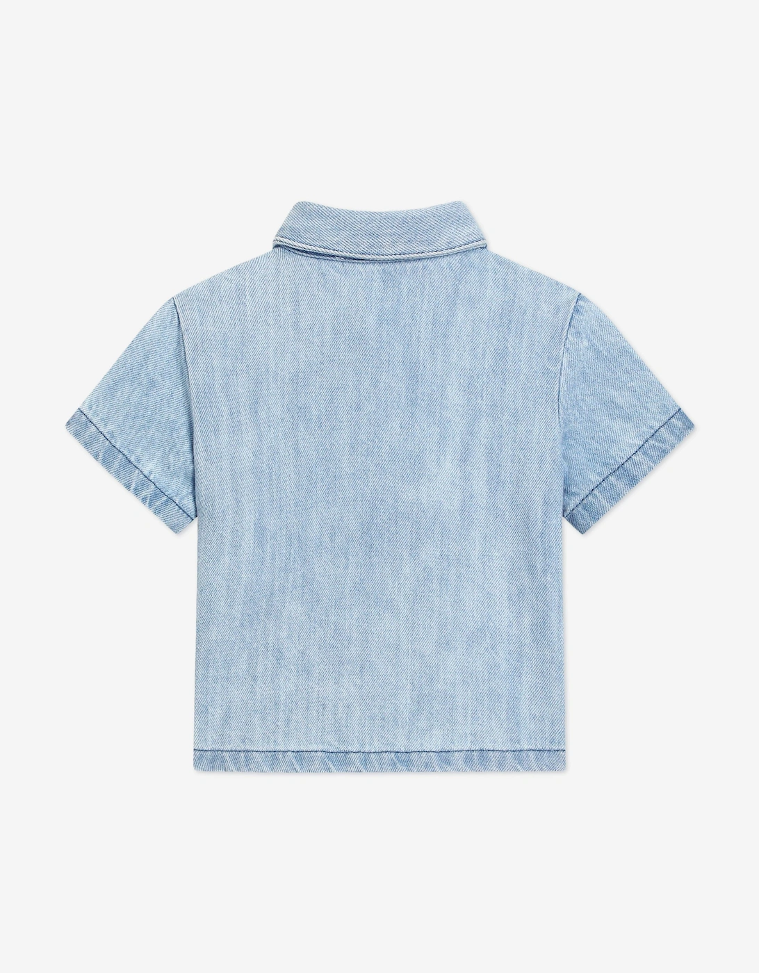 Baby Boys Logo Pocket Denim Shirt in Blue