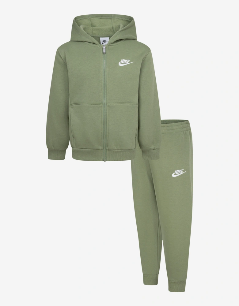 Kids LBR Full Zip Club Tracksuit in Green