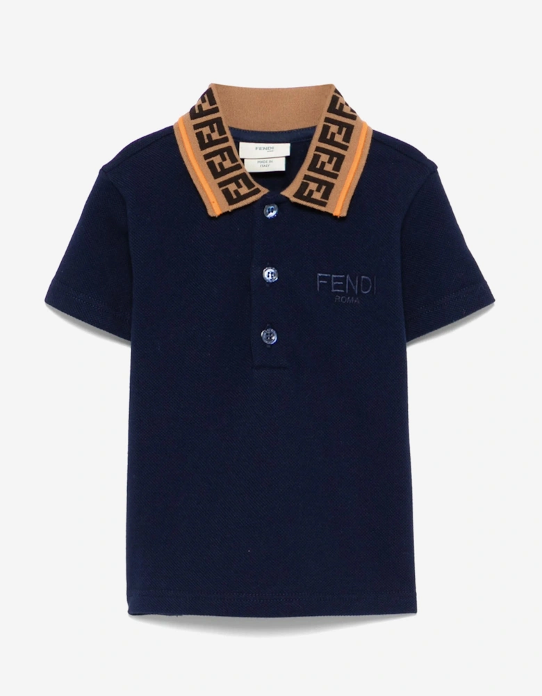 Baby Boys Logo Polo Shirt in Navy