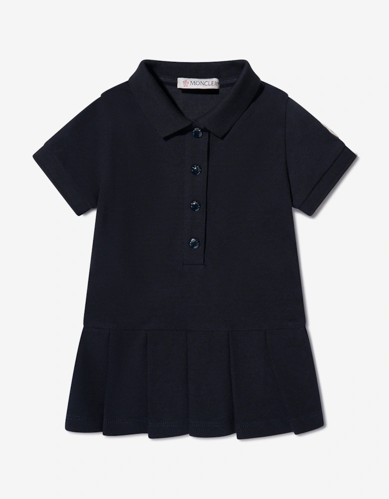 Enfant Baby Girls Branded Polo Dress in Navy