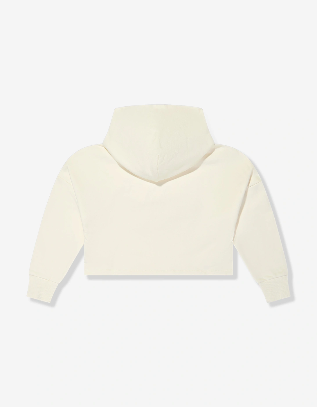 Girls Monogram Embroidered Hoodie in Beige
