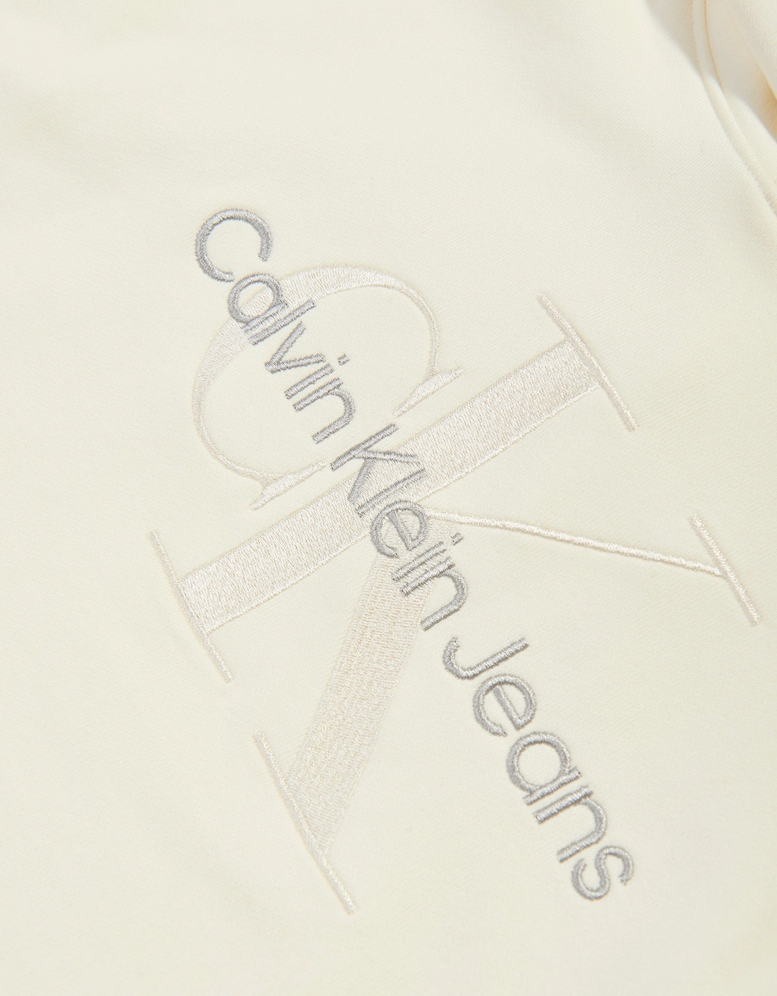 Girls Monogram Embroidered Hoodie in Beige