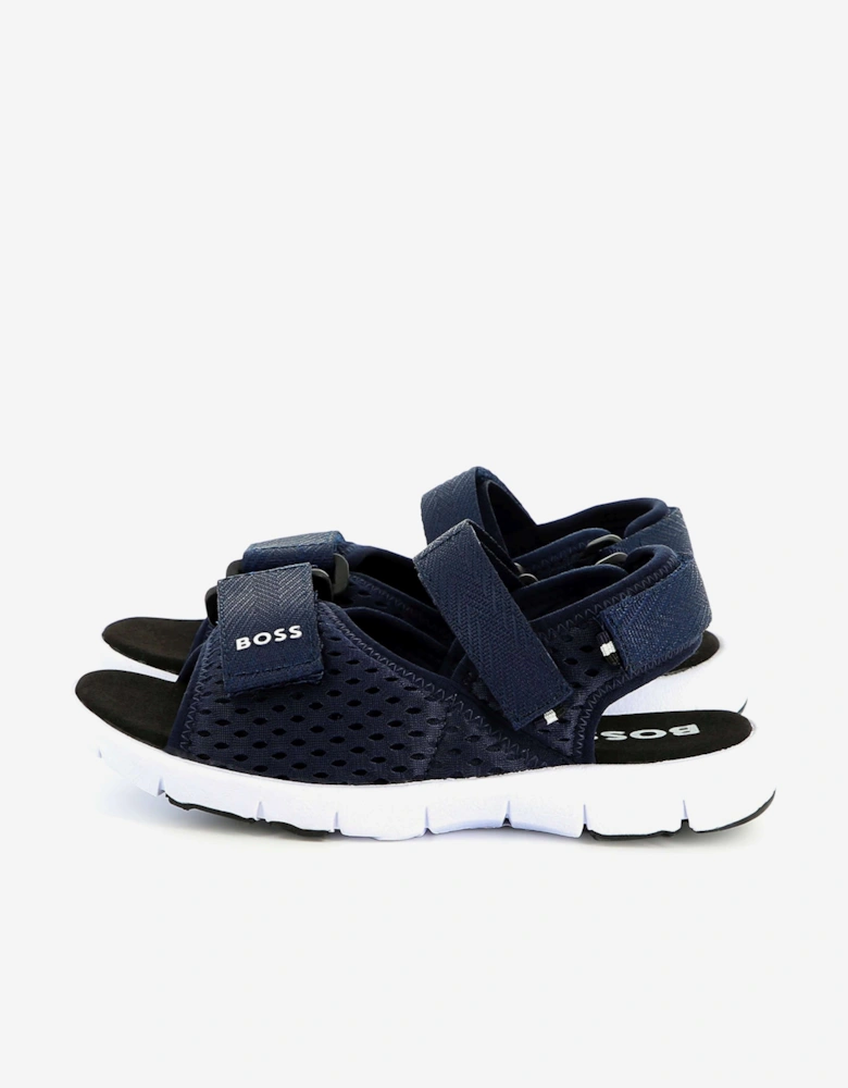 BOSS Boys Velcro Strap Sandals in Navy