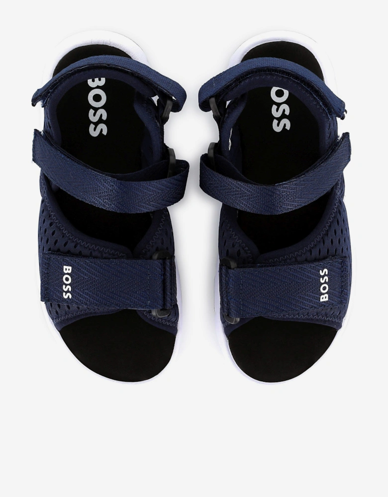 BOSS Boys Velcro Strap Sandals in Navy