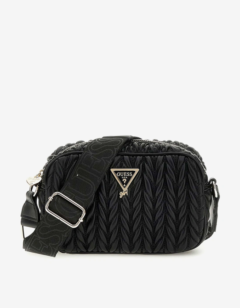 Girls Quilted Crossbody Bag in Black (18cm)