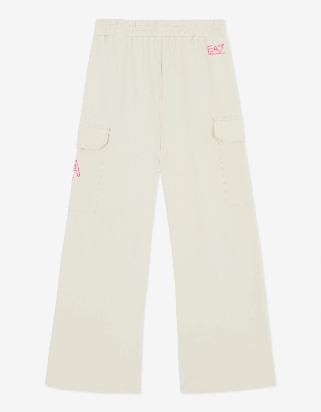 Girls Logo Cargo Pants in Ivory