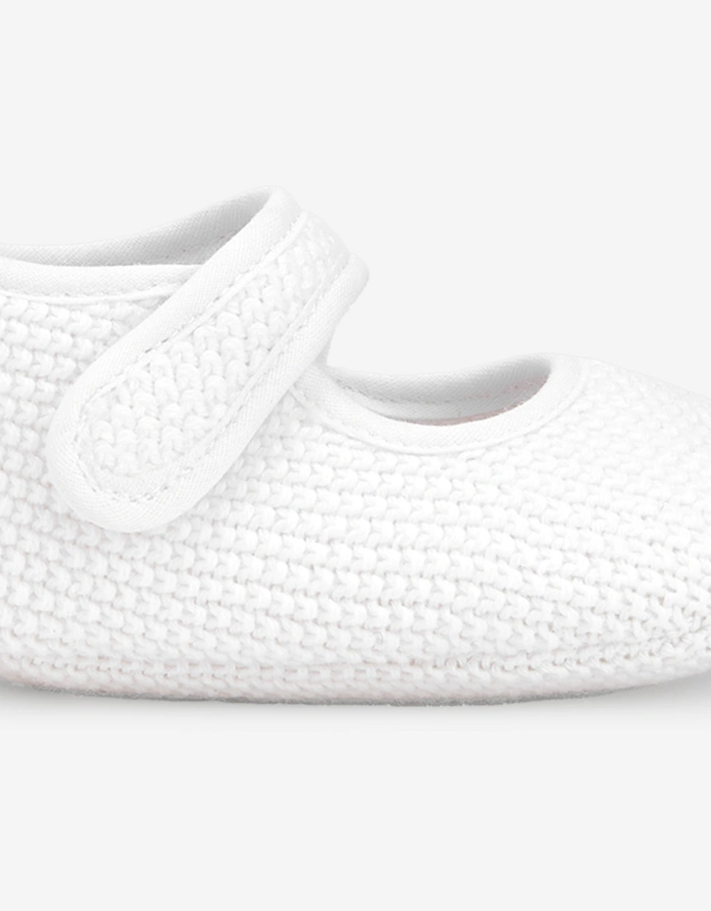 Baby Girls Cotton Knit Pre-Walkers in White
