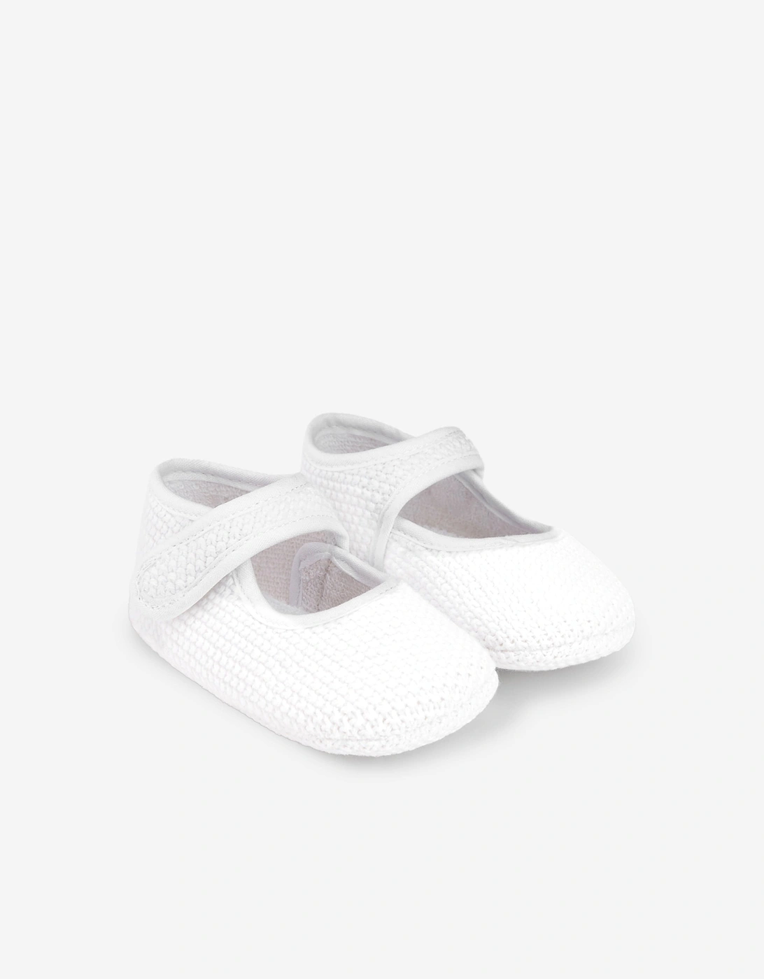 Baby Girls Cotton Knit Pre-Walkers in White