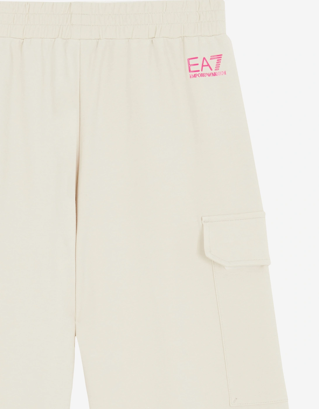 Girls Logo Cargo Pants in Ivory