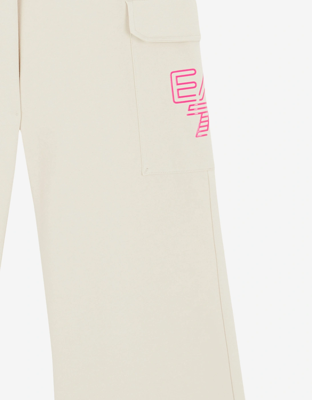 Girls Logo Cargo Pants in Ivory