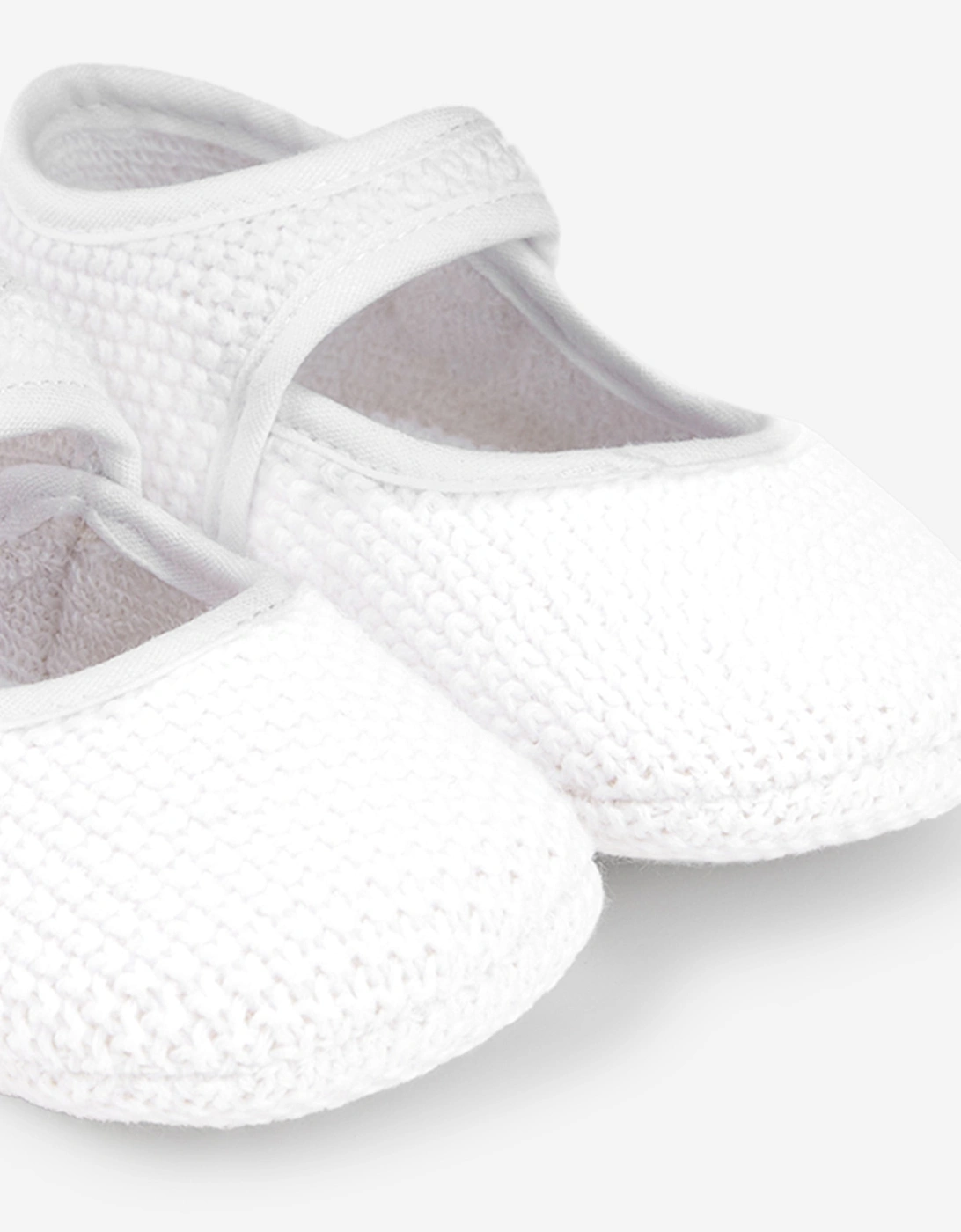 Baby Girls Cotton Knit Pre-Walkers in White