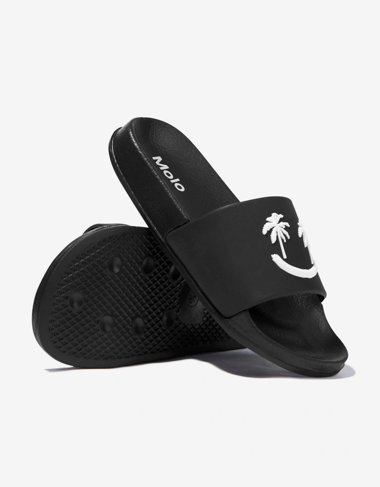 Kids Zhappy Sliders in Black