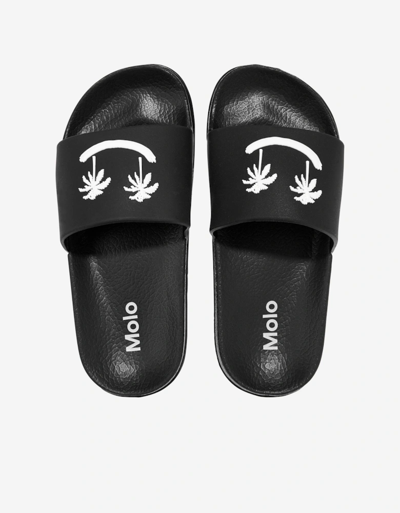 Kids Zhappy Sliders in Black