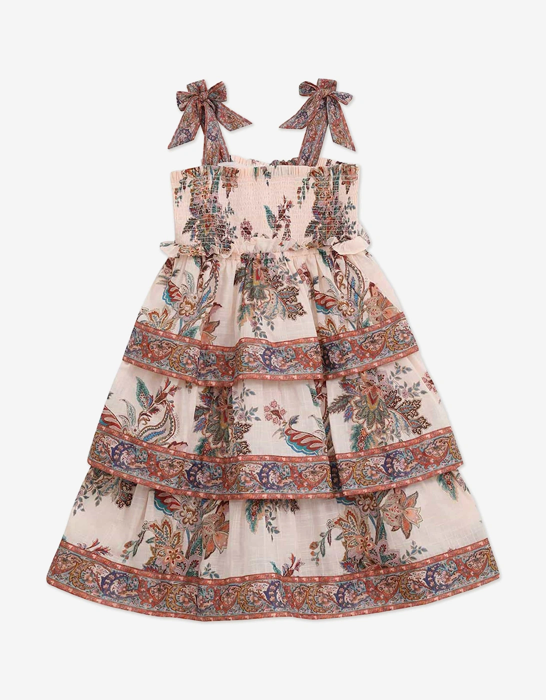 Girls Rhiannon Tiered Dress in Red, 5 of 4