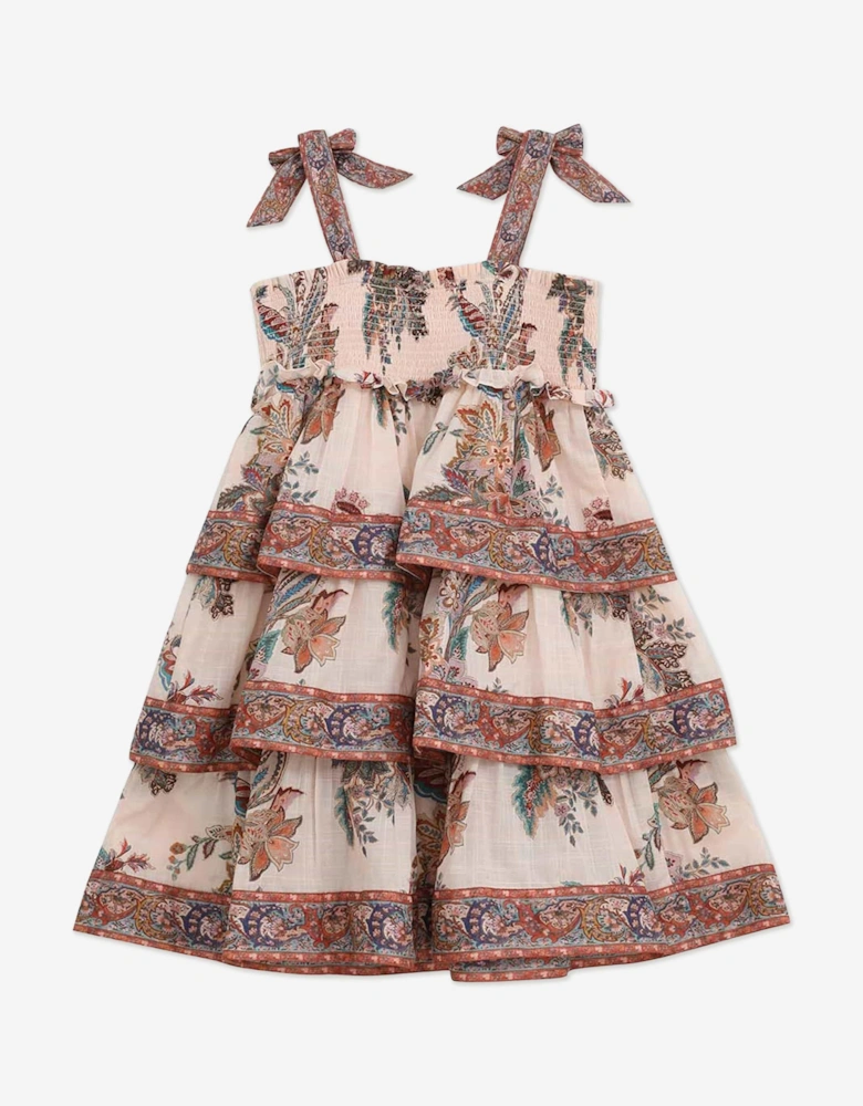 Girls Rhiannon Tiered Dress in Red