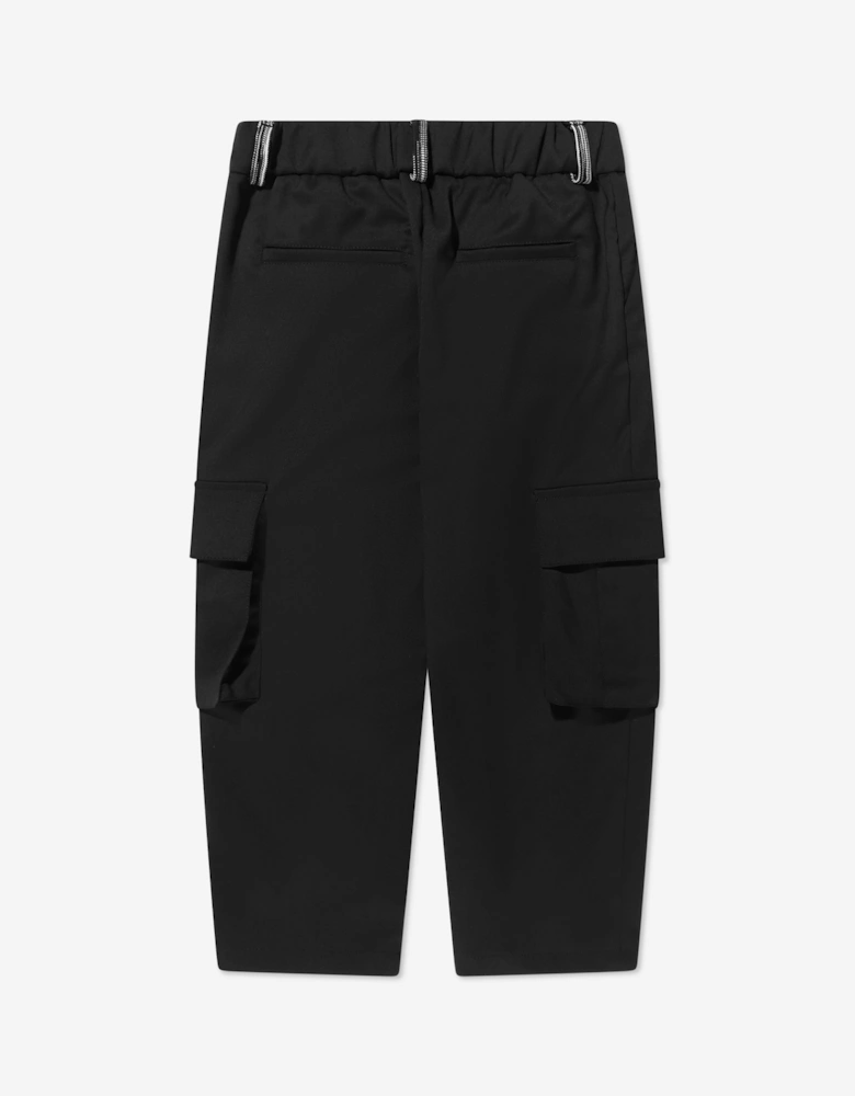 Boys Cargo Trousers in Black
