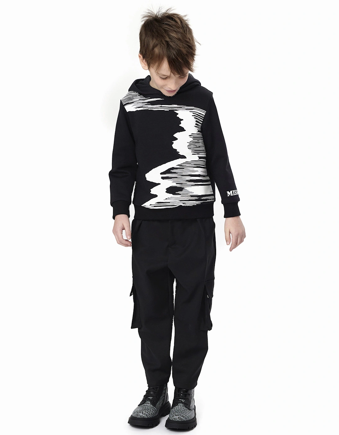 Boys Cargo Trousers in Black