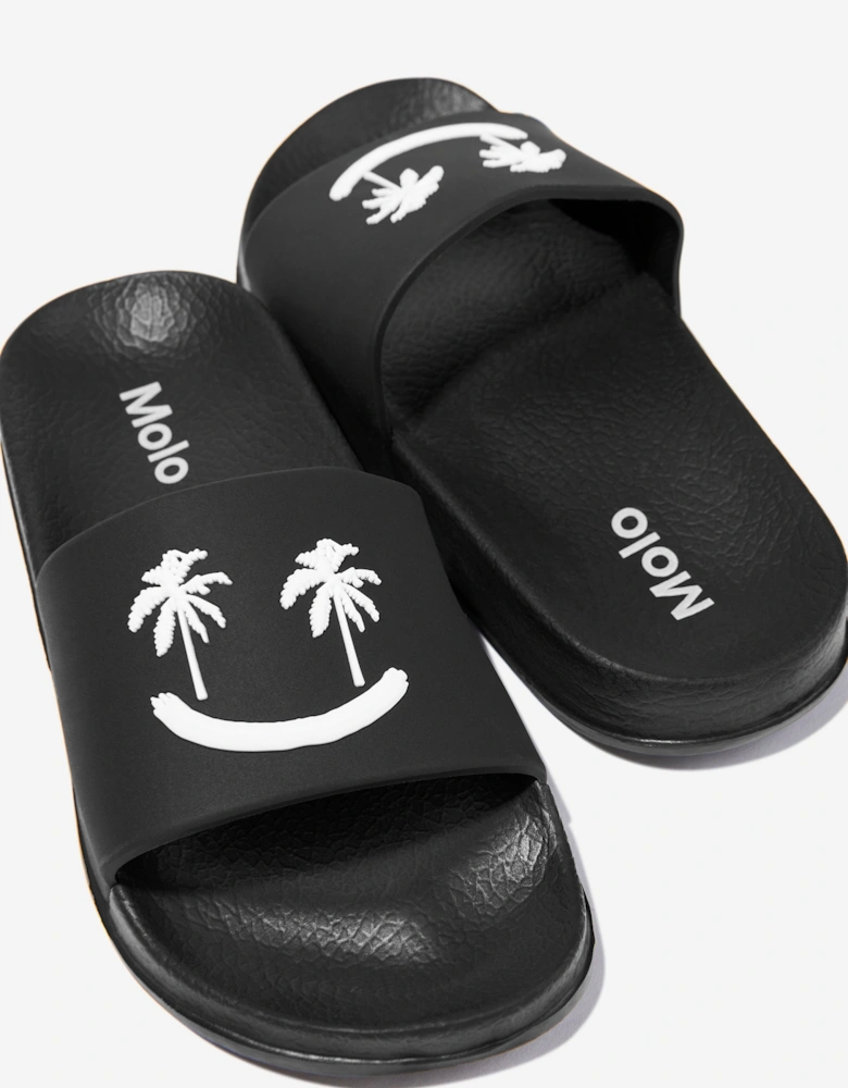 Kids Zhappy Sliders in Black