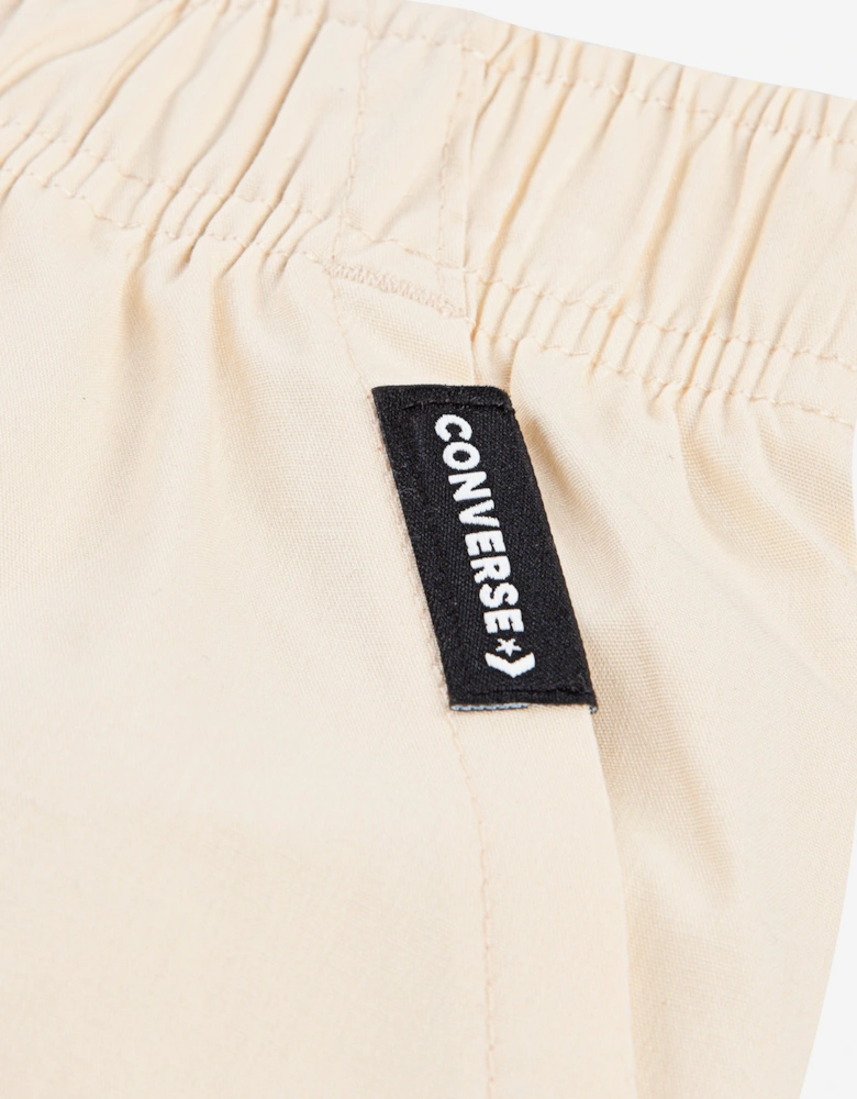 Girls Woven Patch Pocket Skirt in Beige