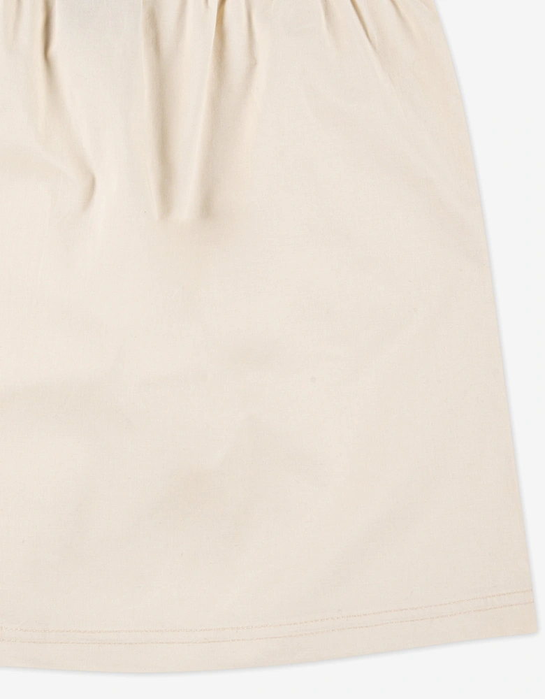 Girls Woven Patch Pocket Skirt in Beige